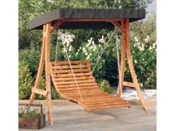 vidaXL Hollywoodschaukel mit Dach Massivholz Fichte mit Teak-Finish 3200626* Online