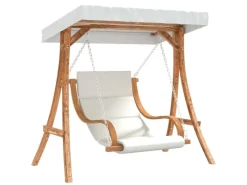 vidaXL Hollywoodschaukel mit Auflage und Dach Massivholz Fichte 3200629* New