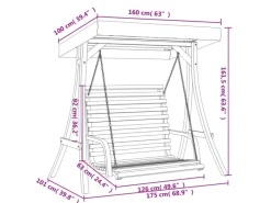 Hollywoodschaukeln|vidaXL Hollywoodschaukel mit Dach Massivholz Fichte mit Teak-Finish 3200628