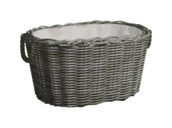 vidaXL Holzkorb mit Tragegriffen 60x40x28 cm Grau Weide* Online