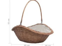 vidaXL Holzkorb mit Tragegriff 60 x 44 x 55 cm Natur Weide* Sale