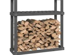 vidaXL Kaminholzregal Grau 110x35x108,5 cm Massivholz Kiefer*