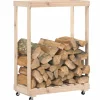 vidaXL Kaminholzregal mit Rollen 76,5x40x108 cm Massivholz Kiefer* Clearance