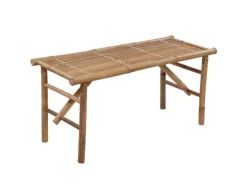 vidaXL Klappbare Gartenbank mit Auflage 118 cm Bambus Cremeweiß* Best