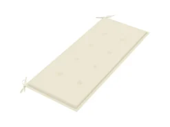 vidaXL Klappbare Gartenbank mit Auflage 118 cm Bambus Cremeweiß* Best