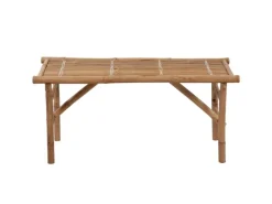 vidaXL Klappbare Gartenbank mit Auflage 118 cm Bambus Cremeweiß* Best