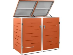vidaXL Mülltonnenbox Edelstahl für 2 Tonnen 138x77,5x115,5 cm* Clearance