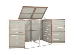 vidaXL Mülltonnenbox Edelstahl für 2 Tonnen 138x77,5x115,5 cm* Clearance