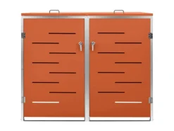 vidaXL Mülltonnenbox Edelstahl für 2 Tonnen 138x77,5x115,5 cm* Clearance