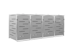 vidaXL Mülltonnenbox für 4 Tonnen 276,5x77,5x115,5 cm Edelstahl* Hot