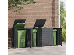 vidaXL Mülltonnenbox für 4 Tonnen Anthrazit 276x79x117 cm Stahl* Sale