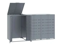 vidaXL Mülltonnenbox für 3 Tonnen Grau 207x79x117 cm Stahl* Online