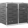 vidaXL Mülltonnenbox für 2 Tonnen Edelstahl 138x77,5x115,5 cm Edelstahl* Outlet