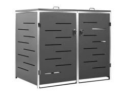 vidaXL Mülltonnenbox für 2 Tonnen Edelstahl 138x77,5x115,5 cm Edelstahl* Outlet