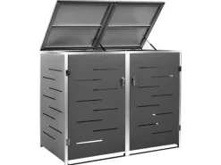vidaXL Mülltonnenbox für 2 Tonnen Edelstahl 138x77,5x115,5 cm Edelstahl* Outlet