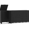 vidaXL Mülltonnenbox für 4 Tonnen Schwarz 276x79x117 cm Stahl* Best