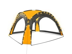 vidaXL Partyzelt mit LED und 4 Seitenwänden 3,6x3,6x2,3 m Gelb* Clearance
