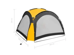 vidaXL Partyzelt mit LED und 4 Seitenwänden 3,6x3,6x2,3 m Gelb* Clearance