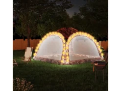 Outdoor Whirlpools|vidaXL Partyzelt mit LED und 4 Seitenwänden 3,6x3,6x2,3 m Tarnfarben