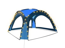 vidaXL Partyzelt mit LED und 4 Seitenwänden 3,6x3,6x2,3 m Blau*