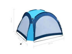 vidaXL Partyzelt mit LED und 4 Seitenwänden 3,6x3,6x2,3 m Blau*