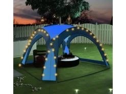 vidaXL Partyzelt mit LED und 4 Seitenwänden 3,6x3,6x2,3 m Blau*