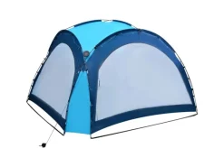 vidaXL Partyzelt mit LED und 4 Seitenwänden 3,6x3,6x2,3 m Blau*