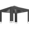 vidaXL Pavillon mit Doppeldach & LED-Lichterkette 3x3 m Anthrazit* New