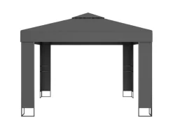 vidaXL Pavillon mit Doppeldach & LED-Lichterkette 3x3 m Anthrazit* New