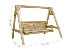 vidaXL Schaukelbank Imprägniertes Kiefernholz 205x150x157 cm 45305* Outlet