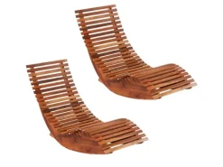 vidaXL Schaukelstühle Sonnenliegen 2 Stk Akazienholz 277093* Outlet