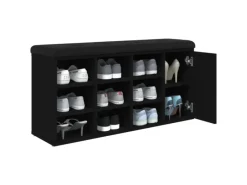 Sitzkissen|vidaXL Schuhbank Schwarz 102x32x50 cm Holzwerkstoff