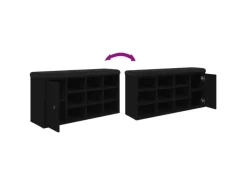 Sitzkissen|vidaXL Schuhbank Schwarz 102x32x50 cm Holzwerkstoff