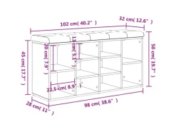 Sitzkissen|vidaXL Schuhbank Weiß 102x32x50 cm Holzwerkstoff