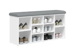 Sitzkissen|vidaXL Schuhbank Weiß 102x32x50 cm Holzwerkstoff