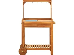 vidaXL Servierwagen Akazienolz Massiv 92 x 43,5 x 141,5 cm* Clearance