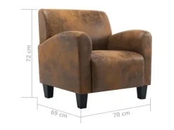 Sitzkissen|vidaXL Sessel Braun Kunstleder Wildleder-Optik