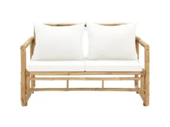 Sitzkissen|Gartenbänke|vidaXL 2-Sitzer Gartensofa mit Polstern Bambus