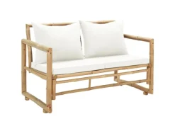 Sitzkissen|Gartenbänke|vidaXL 2-Sitzer Gartensofa mit Polstern Bambus