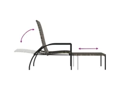 Sonnenliegen|vidaXL Sonnenliege mit Fußhocker PE-Rattan 317630