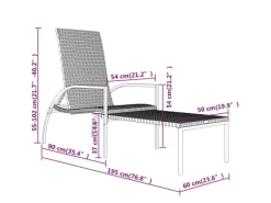 Sonnenliegen|vidaXL Sonnenliege mit Fußhocker PE-Rattan 317630