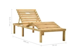 Sonnenliegen|vidaXL Sonnenliege mit er Auflage Imprägniertes Kiefernholz 3065850