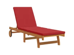 Sonnenliegen|vidaXL Sonnenliege mit Rädern und Kissen Massivholz 4105539