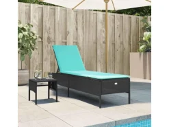 vidaXL Sonnenliege mit Tisch und Kissen Poly-Rattan 4002736* New