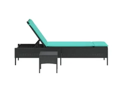 vidaXL Sonnenliege mit Tisch und Kissen Poly-Rattan 4002736* New
