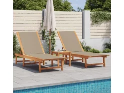Sonnenliegen|vidaXL Sonnenliegen 2 Stk Massivholz Akazie und Textilene 3279251