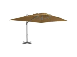 vidaXL Sonnenschirm mit Tragbarem Sonnenschirmständer Taupe 276349*