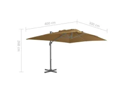 vidaXL Sonnenschirm mit Tragbarem Sonnenschirmständer Taupe 276349*