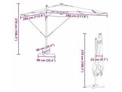 Sonnenschirme|vidaXL Sonnenschirm Terrakotta 286 x 285 x 270 cm Aluminium 42003326