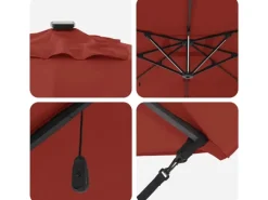 Sonnenschirme|vidaXL Sonnenschirm Terrakotta 286 x 285 x 270 cm Aluminium 42003326